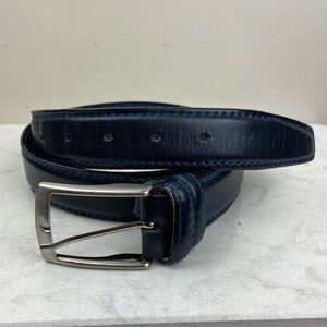 Cuoieria Fiorentina Italian Leather Belt Navy Blue Real Leather Made in Italy